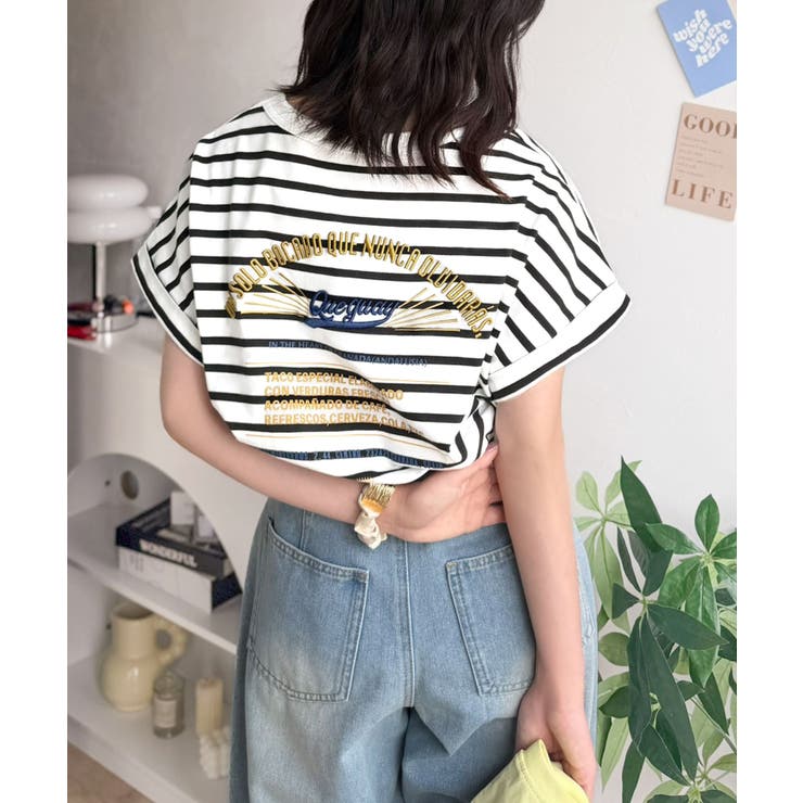 《JaVaジャバコラボ》背中で魅せる。バック刺繍フレンチスリーブTシャツ（半袖） | Classical Elf  | 詳細画像28 