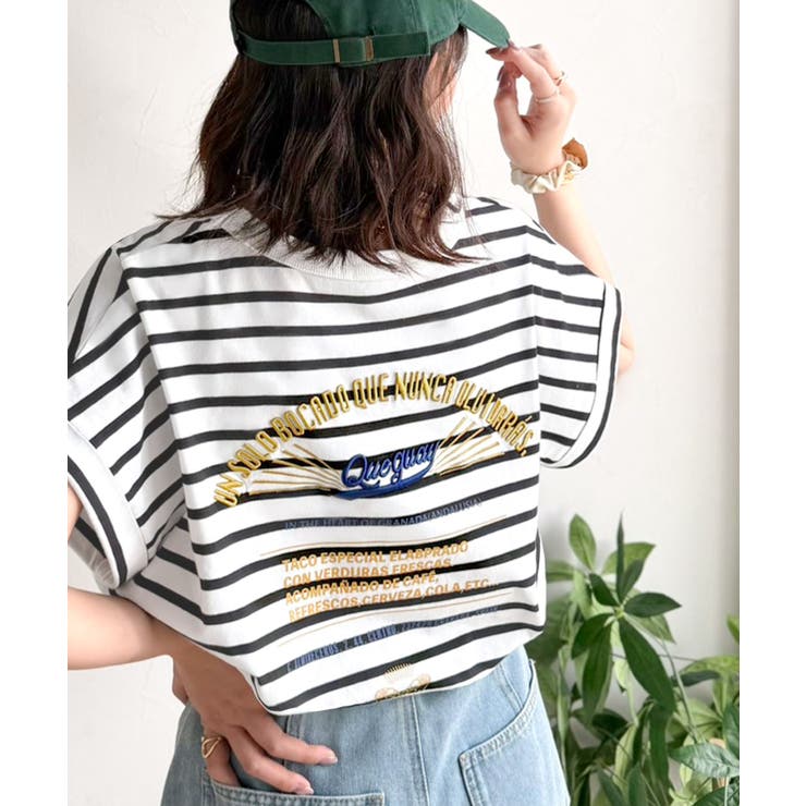 《JaVaジャバコラボ》背中で魅せる。バック刺繍フレンチスリーブTシャツ（半袖） | Classical Elf  | 詳細画像32 
