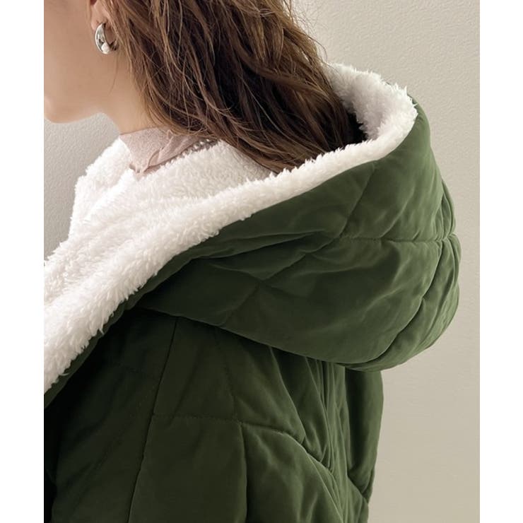 《JaVa ジャバコラボ》もこもこ&暖か。中綿キルティングフード付きアウター | Classical Elf  | 詳細画像15 