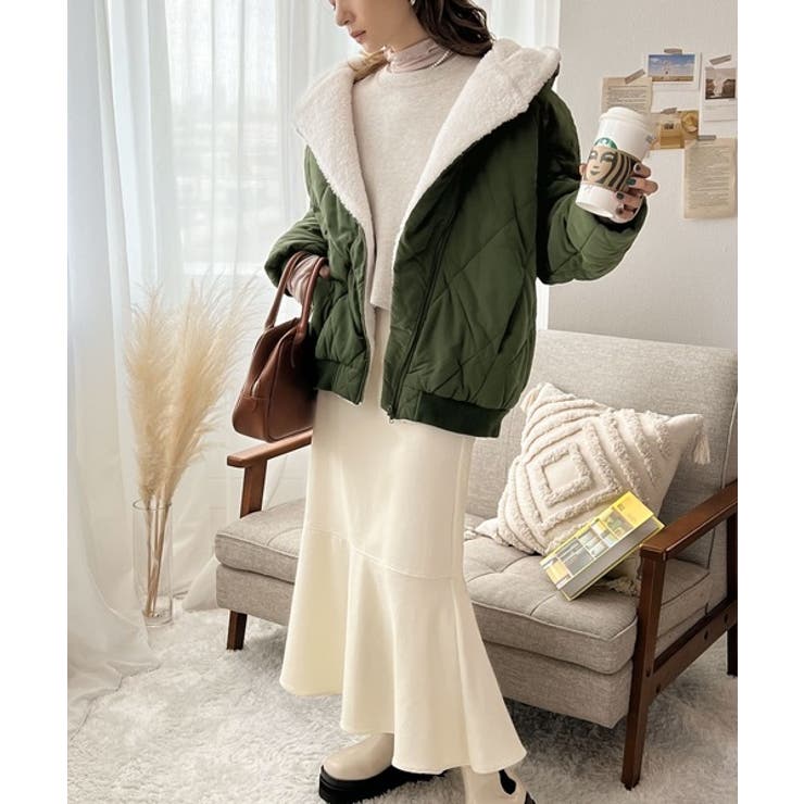 《JaVa ジャバコラボ》もこもこ&暖か。中綿キルティングフード付きアウター | Classical Elf  | 詳細画像5 