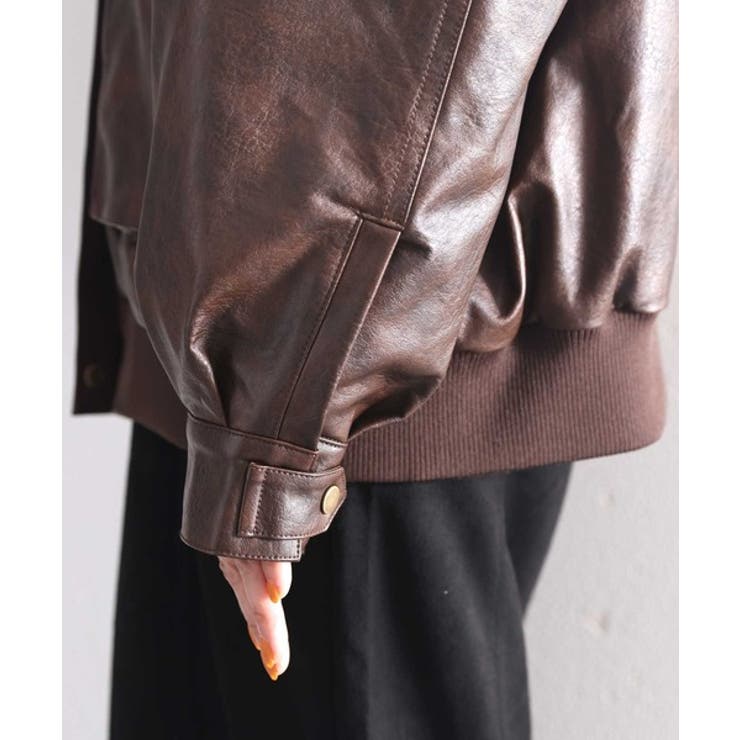 《JaVaジャバ コラボ》フェイクレザーヴィンテージオーバーブルゾン | Classical Elf  | 詳細画像42 