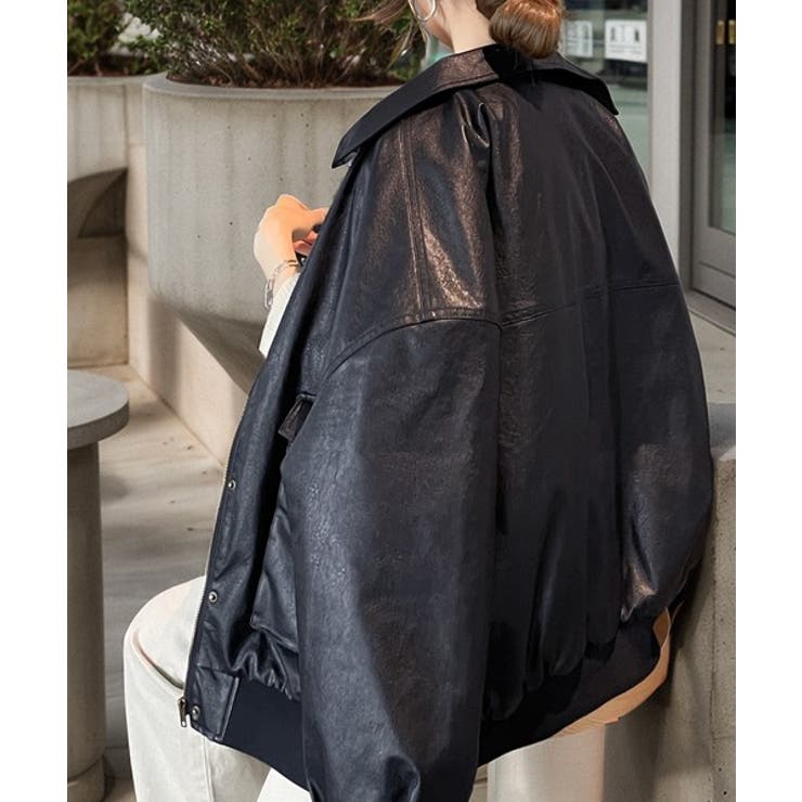 《JaVaジャバ コラボ》フェイクレザーヴィンテージオーバーブルゾン | Classical Elf  | 詳細画像7 