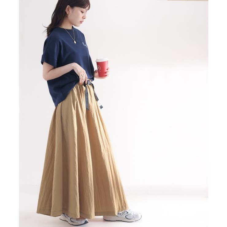 美品／ebure エブール ベルト付き　フレアロングスカート　アシンメトリー m70949571687_1.jpg?1616301456