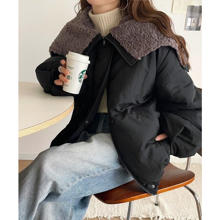 セーラー風カラーがあざとい。中綿バルーンシルエットブルゾン | Classical Elf  | 詳細画像16 