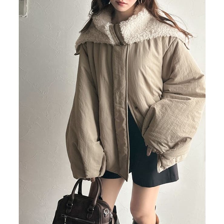 エクリュ×アイボリー | セーラー風カラーがあざとい。中綿バルーンシルエットブルゾン | Classical Elf 