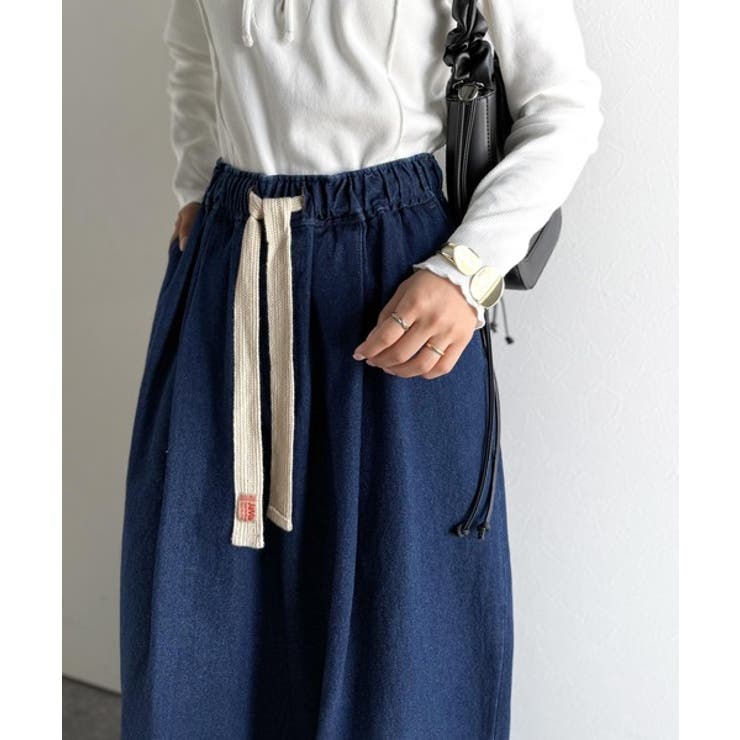 《JaVaジャバコラボ》365日、着回し無限！ウエストドロスト付きコクーンデニム… | Classical Elf  | 詳細画像15 