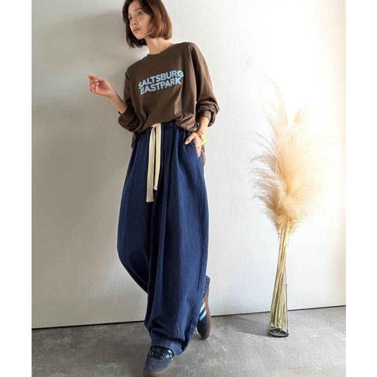 365日、着回し無限！ウエストドロスト付きコクーンデニムイージー