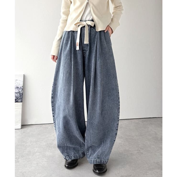 《JaVaジャバコラボ》365日、着回し無限！ウエストドロスト付きコクーンデニム… | Classical Elf  | 詳細画像19 