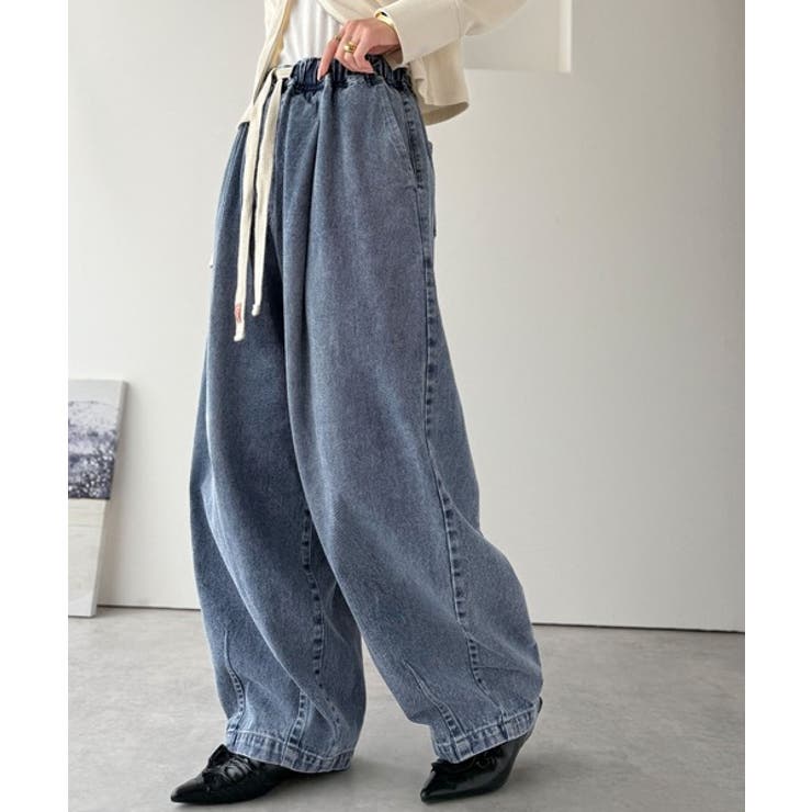 《JaVaジャバコラボ》365日、着回し無限！ウエストドロスト付きコクーンデニム… | Classical Elf  | 詳細画像20 