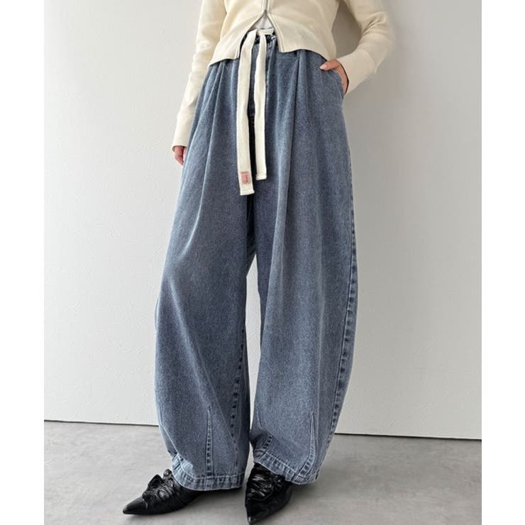 《JaVaジャバコラボ》365日、着回し無限！ウエストドロスト付きコクーンデニム… | Classical Elf  | 詳細画像21 