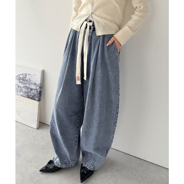 《JaVaジャバコラボ》365日、着回し無限！ウエストドロスト付きコクーンデニム… | Classical Elf  | 詳細画像22 