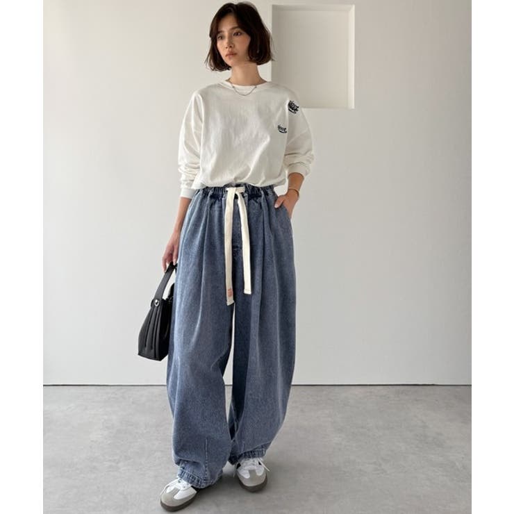 ☆☆☆！デニムリメイク☆コクーンシルエットワイドパン 優待価格[Priority]【ウォッシャブル】リメイクワイドコクーン