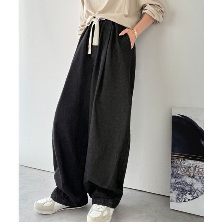 《JaVaジャバコラボ》365日、着回し無限！ウエストドロスト付きコクーンデニム… | Classical Elf  | 詳細画像1 