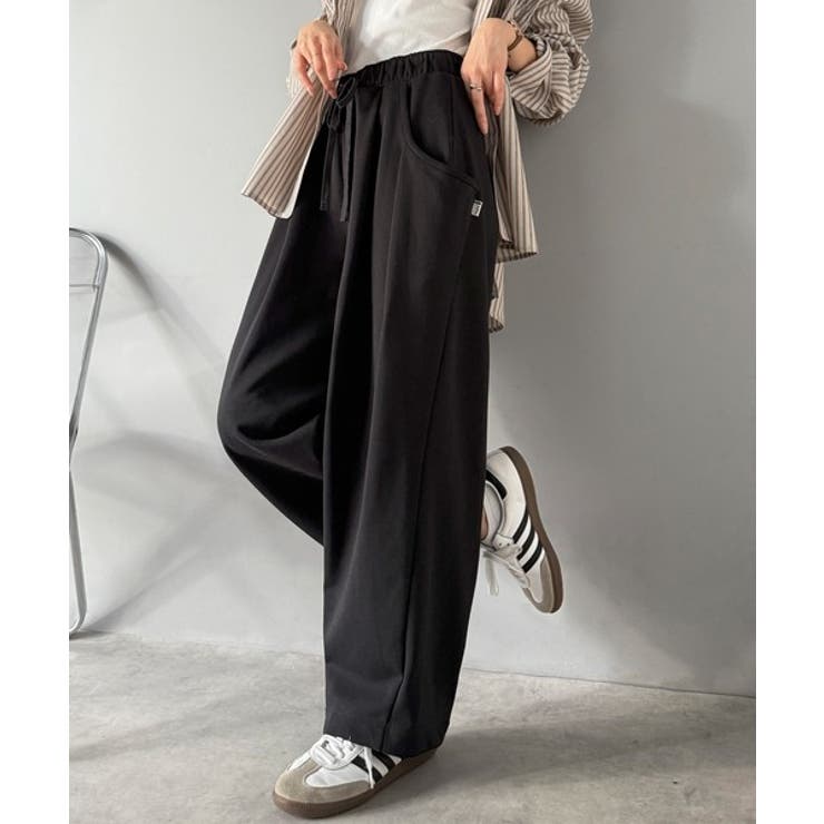 ブラック | ゆるいだけじゃ、つまらない。裏毛変形かぶせポケットイージーパンツ | Classical Elf