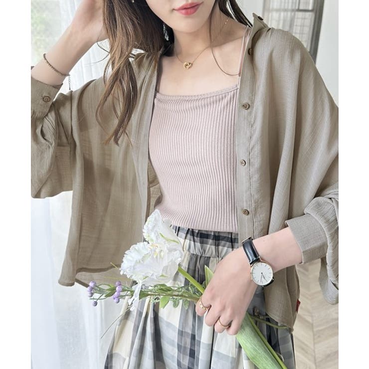 ★OROGEE★PATCHWORK TWO-WAY DRESS★Multi★韓国★大人気★ 程よい大人の抜け感。2wayクロップド丈シアーバンドカラーシャツ