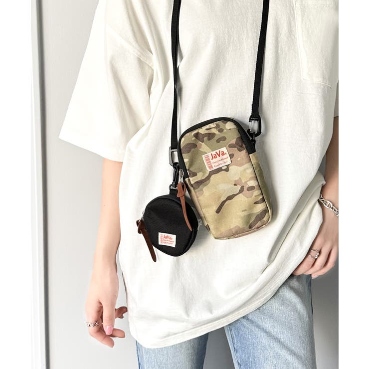 ポンチョ付 small shoulder bag カモ