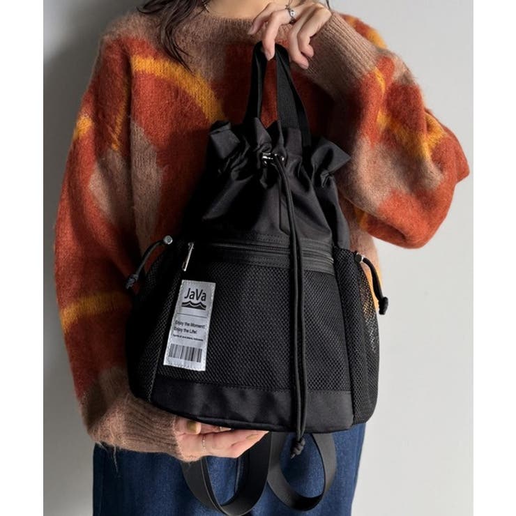 《JaVa ジャバコラボ》毎日の相棒バッグ！メッシュ使い巾着２WAYリュック | Classical Elf  | 詳細画像12 