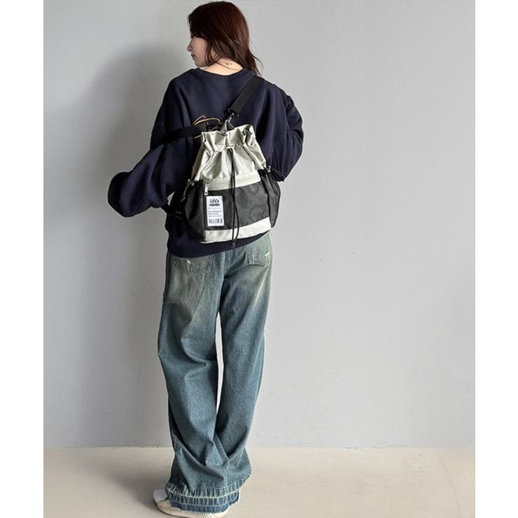 《JaVa ジャバコラボ》毎日の相棒バッグ！メッシュ使い巾着２WAYリュック | Classical Elf  | 詳細画像16 