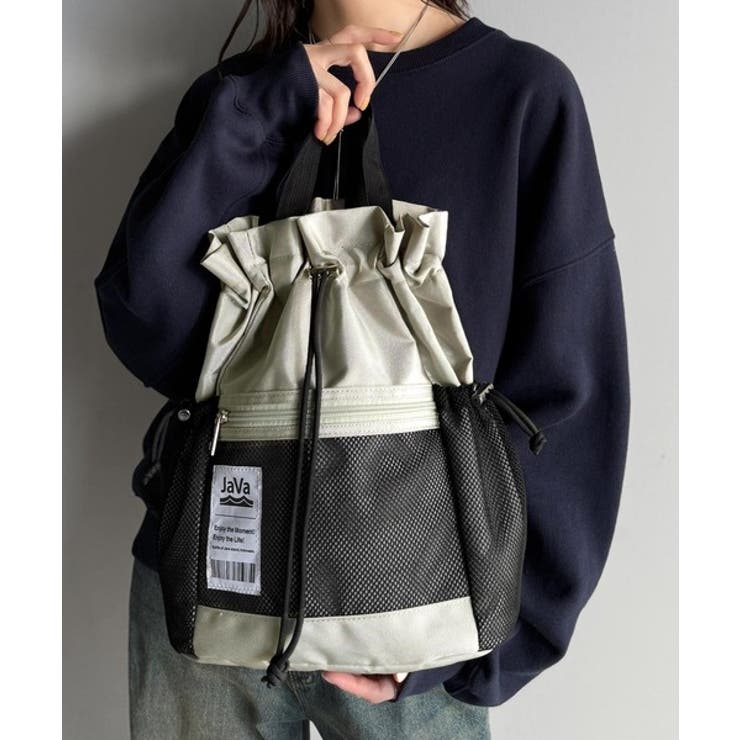 《JaVa ジャバコラボ》毎日の相棒バッグ！メッシュ使い巾着２WAYリュック | Classical Elf  | 詳細画像17 