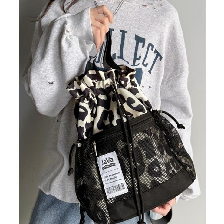 《JaVa ジャバコラボ》毎日の相棒バッグ！メッシュ使い巾着２WAYリュック | Classical Elf  | 詳細画像18 