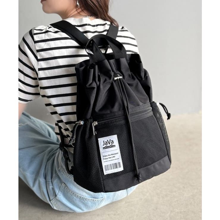 《JaVa ジャバコラボ》毎日の相棒バッグ！メッシュ使い巾着２WAYリュック | Classical Elf  | 詳細画像3 