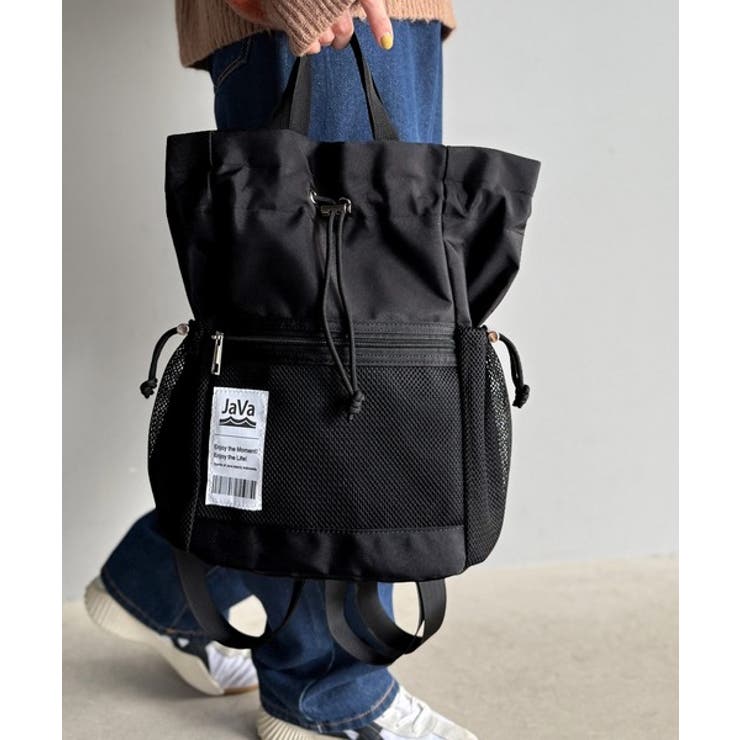 《JaVa ジャバコラボ》毎日の相棒バッグ！メッシュ使い巾着２WAYリュック | Classical Elf  | 詳細画像4 