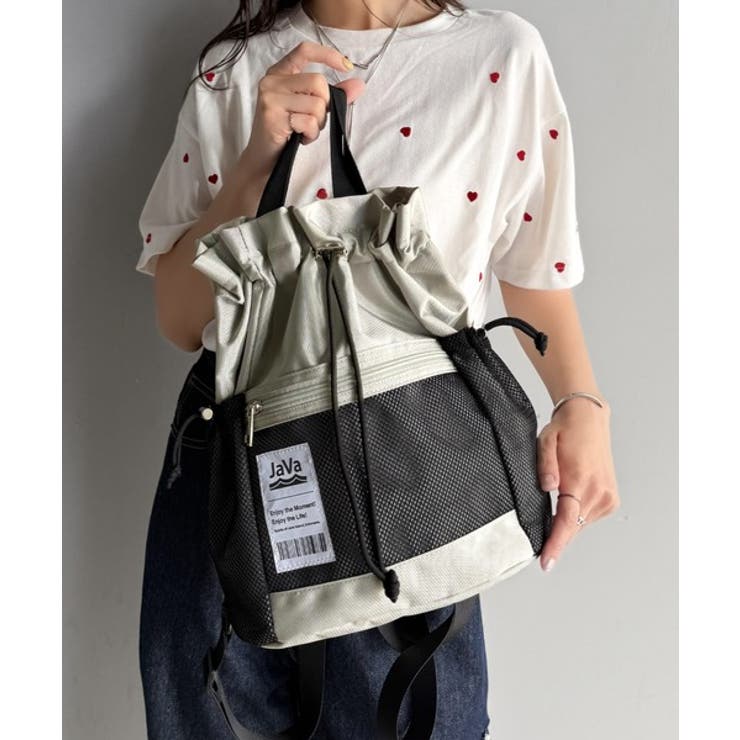 《JaVa ジャバコラボ》毎日の相棒バッグ！メッシュ使い巾着２WAYリュック | Classical Elf  | 詳細画像5 