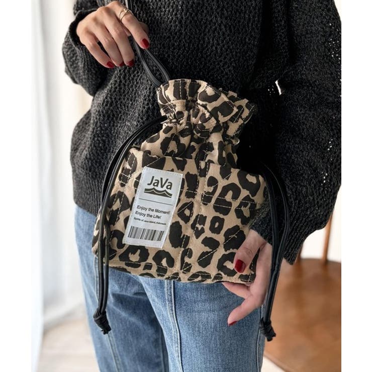 レオパード | 秋冬のマストハブ！2WAYミニ巾着コーデュロイショルダーバッグ | Classical Elf 