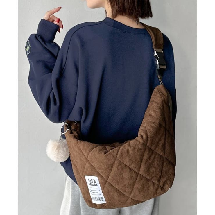 暖かみのある生地が魅力。スウェードライクキルティングビッグラウンドショルダーバッ… | Classical Elf  | 詳細画像6 