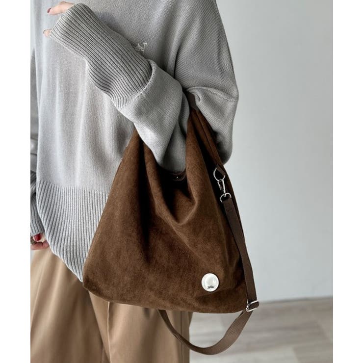 ブラウン | オリジナルロゴ入りクリアボタンがきらりと映える♪スウェードライク2wayショルダ… | Classical Elf