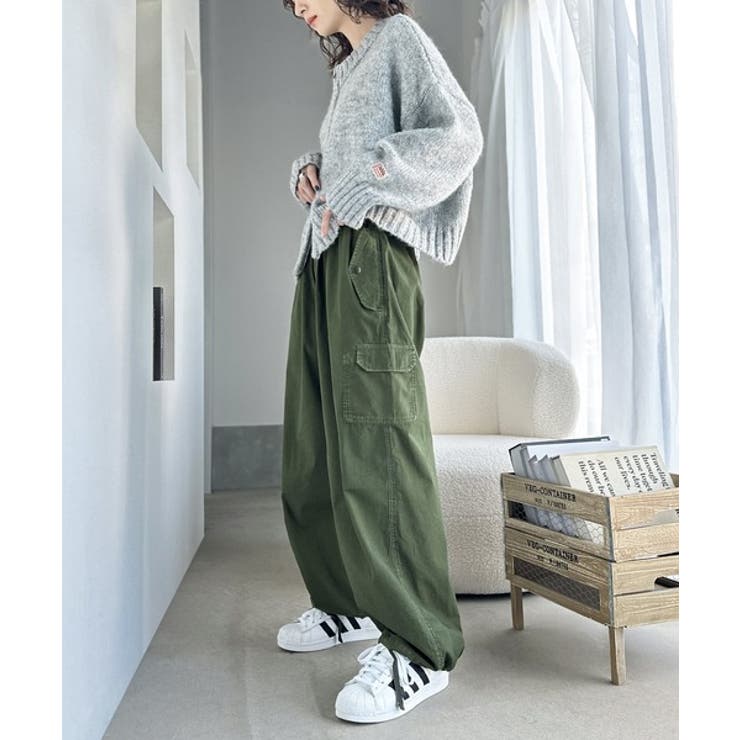 ヴィンテージ感がクール ミリタリーピグメントカーゴパンツ[品番