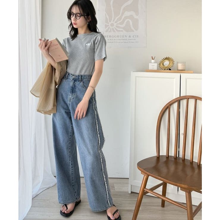 一味違う、配色×フリンジデザイン。サイドフリンジワイドデニム | Classical Elf  | 詳細画像31 