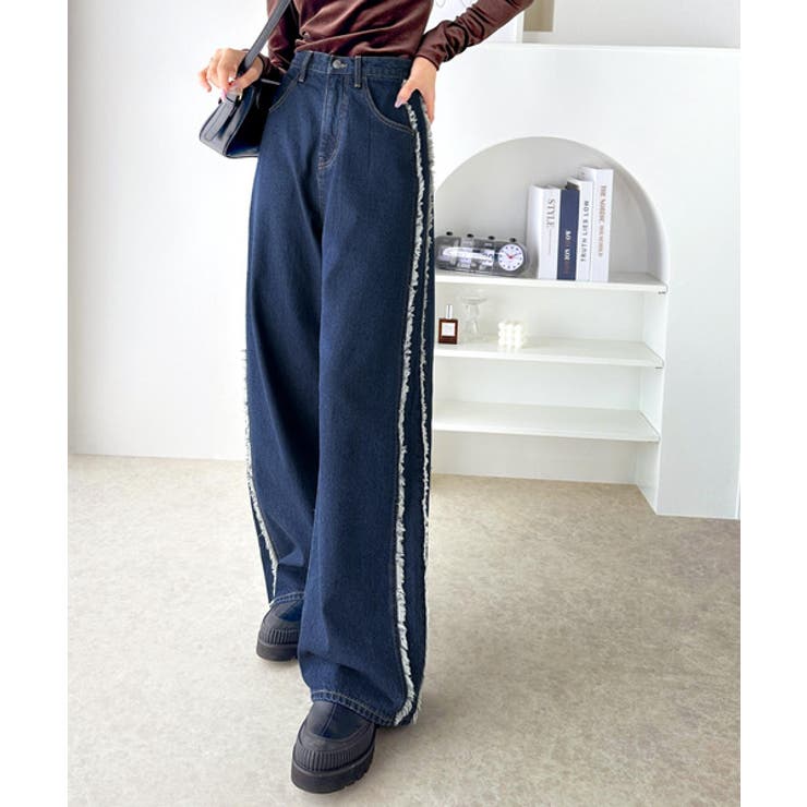 一味違う、配色×フリンジデザイン。サイドフリンジワイドデニム | Classical Elf  | 詳細画像37 