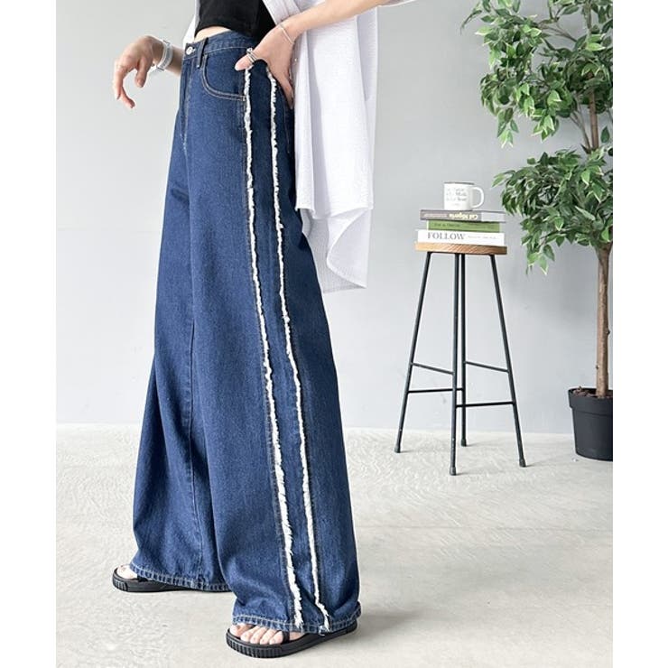 一味違う、配色×フリンジデザイン。サイドフリンジワイドデニム | Classical Elf  | 詳細画像39 