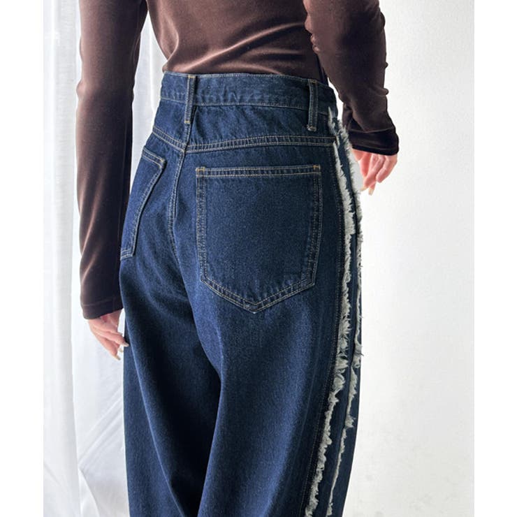 一味違う、配色×フリンジデザイン。サイドフリンジワイドデニム | Classical Elf  | 詳細画像45 