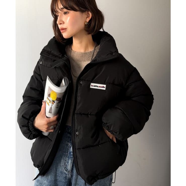 ブラック | 《JaVaジャバコラボ》トレンド感も暖かさも叶える。ショート丈スタンドネック中綿… | Classical Elf 