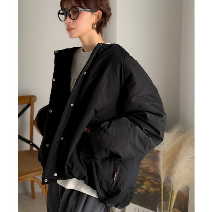 衿2WAYで旬映え。衿取り外し可能エッグライン中綿ブルゾン | Classical Elf  | 詳細画像13 