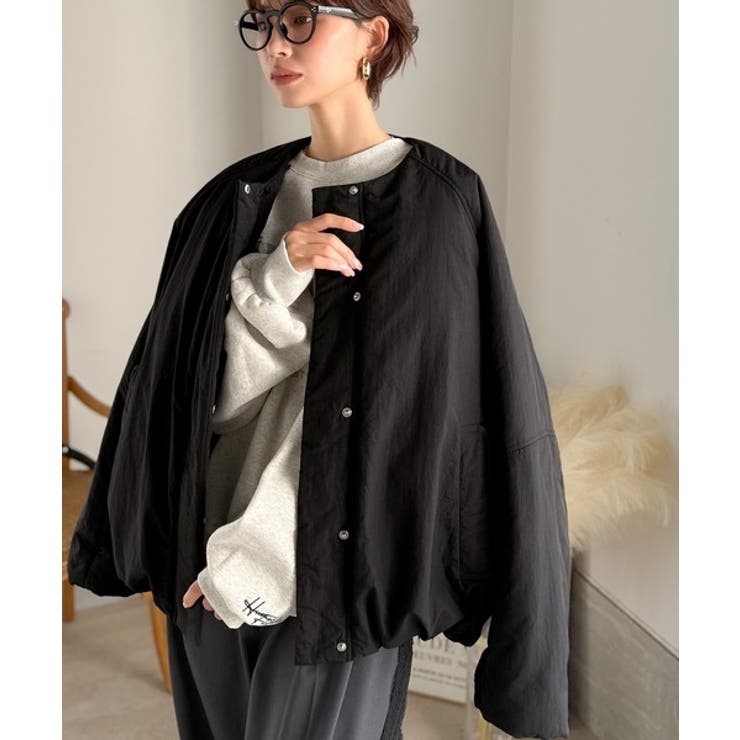 衿2WAYで旬映え。衿取り外し可能エッグライン中綿ブルゾン | Classical Elf  | 詳細画像16 