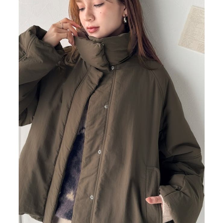 ブラウン | 衿2WAYで旬映え。衿取り外し可能エッグライン中綿ブルゾン | Classical Elf 