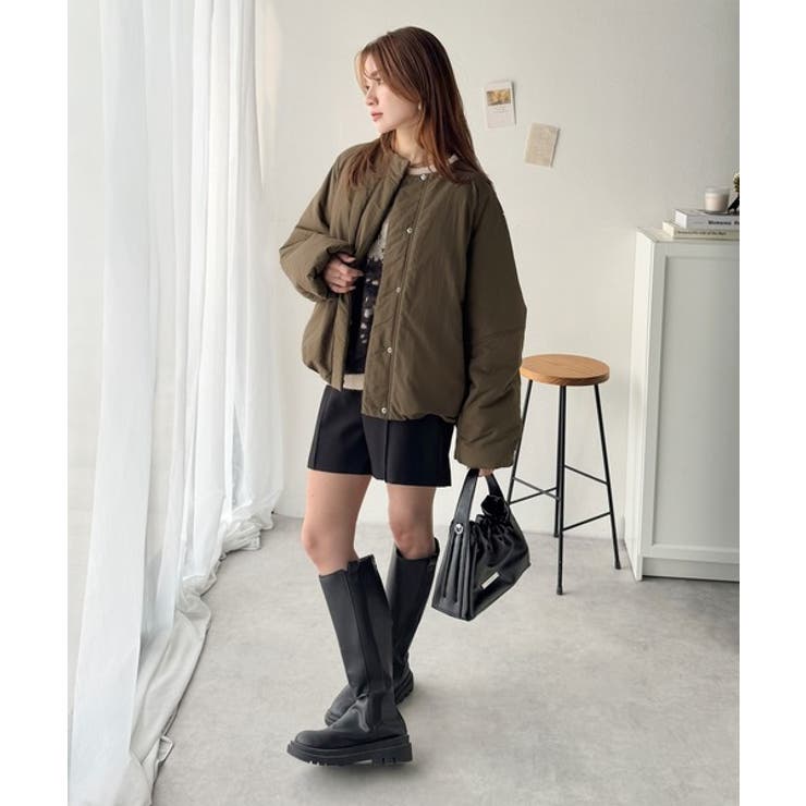 衿2WAYで旬映え。衿取り外し可能エッグライン中綿ブルゾン | Classical Elf  | 詳細画像36 