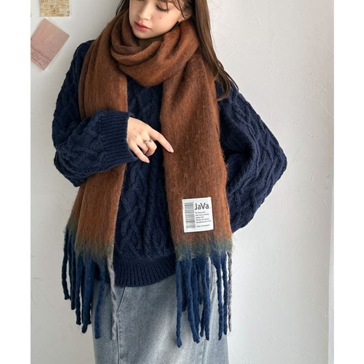 《JaVaジャバコラボ》ふんわりあったか。配色ボリュームマフラー | Classical Elf  | 詳細画像6 
