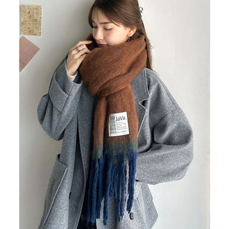 《JaVaジャバコラボ》ふんわりあったか。配色ボリュームマフラー | Classical Elf  | 詳細画像7 