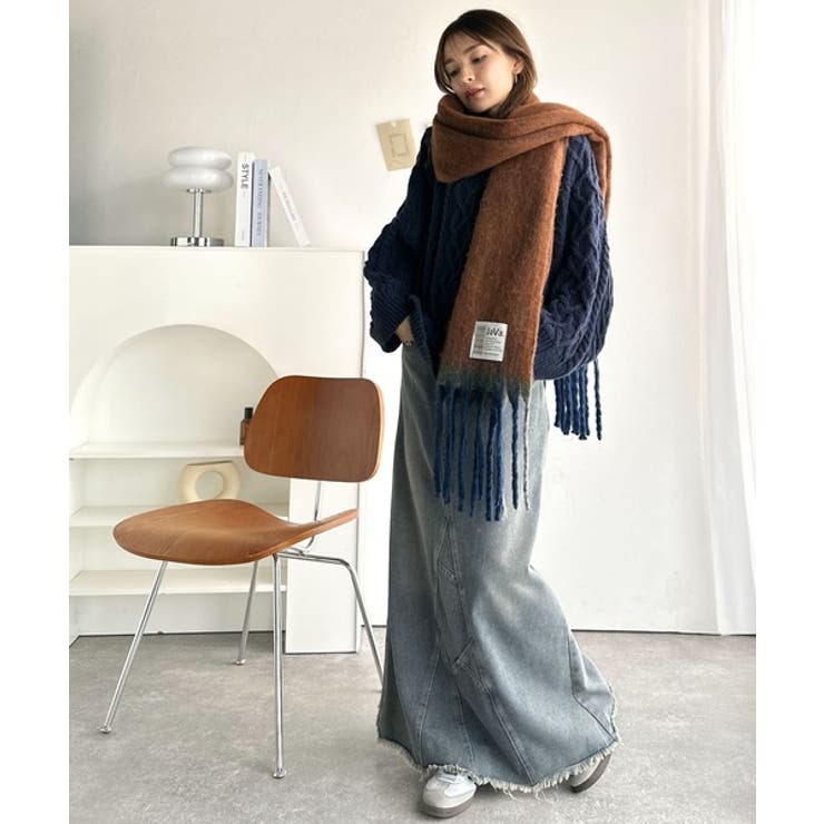 《JaVaジャバコラボ》ふんわりあったか。配色ボリュームマフラー | Classical Elf  | 詳細画像9 