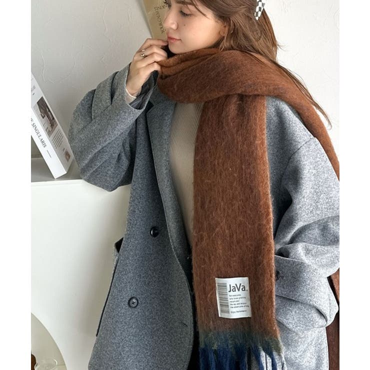 《JaVaジャバコラボ》ふんわりあったか。配色ボリュームマフラー | Classical Elf  | 詳細画像10 