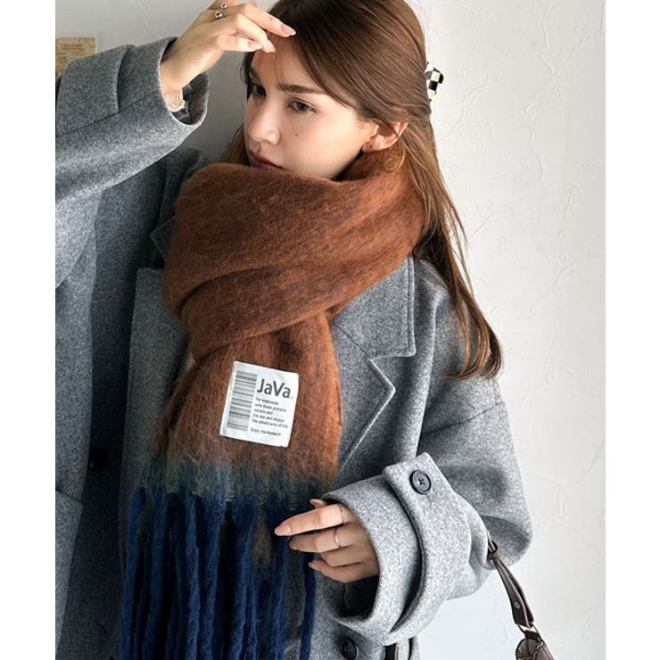 《JaVaジャバコラボ》ふんわりあったか。配色ボリュームマフラー | Classical Elf  | 詳細画像11 