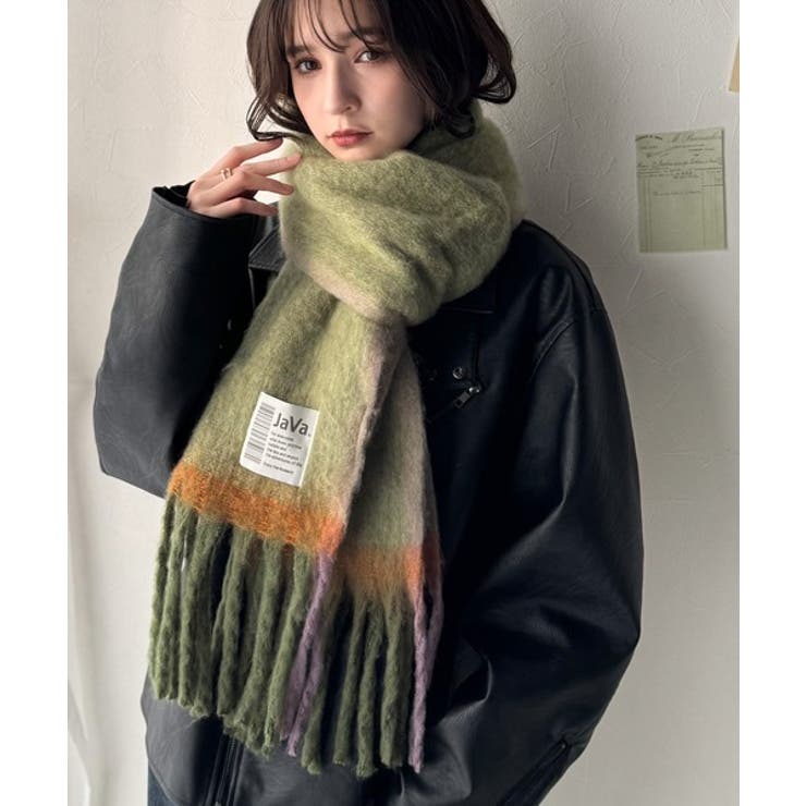 《JaVaジャバコラボ》ふんわりあったか。配色ボリュームマフラー | Classical Elf  | 詳細画像13 