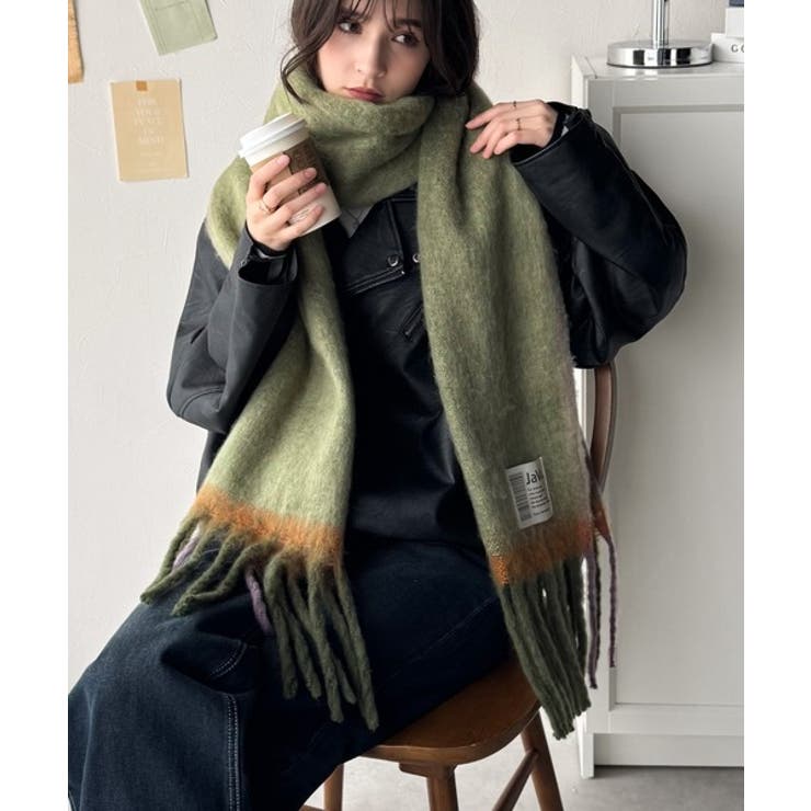 《JaVaジャバコラボ》ふんわりあったか。配色ボリュームマフラー | Classical Elf  | 詳細画像15 