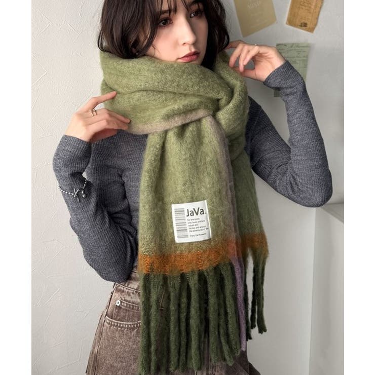 《JaVaジャバコラボ》ふんわりあったか。配色ボリュームマフラー | Classical Elf  | 詳細画像20 