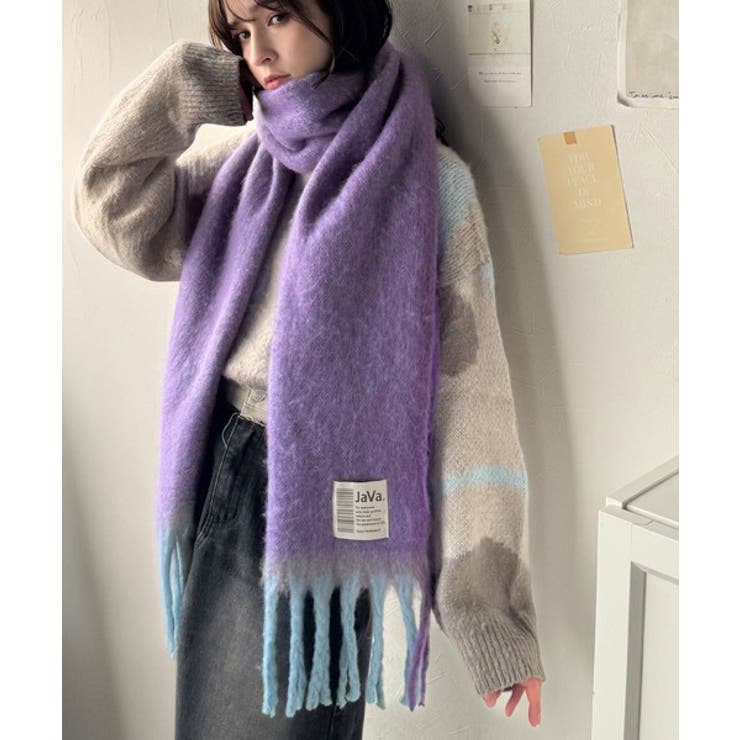 《JaVaジャバコラボ》ふんわりあったか。配色ボリュームマフラー | Classical Elf  | 詳細画像24 