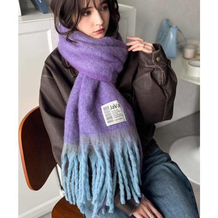 《JaVaジャバコラボ》ふんわりあったか。配色ボリュームマフラー | Classical Elf  | 詳細画像29 